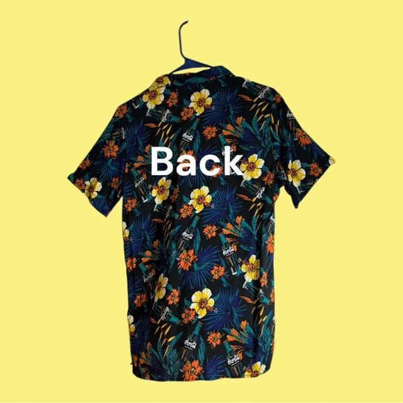 Hawaiian Coca Cola Bottles Multi-color Print Short Sleeve Button Down Size S - Picture 3 of 7